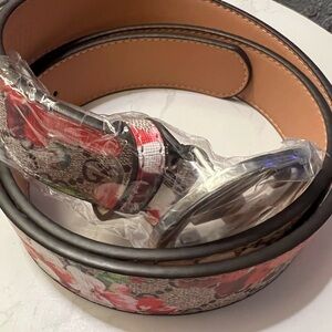 Floral Belt with Silver Buckle